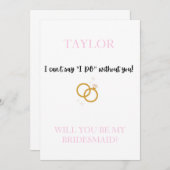 Cartes de propositions de Bridesmaid (Devant / Derrière)