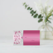 Cartes de puces florales en argent et rose (Debout devant)