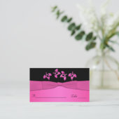 Cartes de puces florales noires et roses (Debout devant)