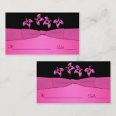 Cartes de puces florales noires et roses (Devant / Derrière)