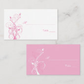 Cartes de puces florales rose et blanc (Devant / Derrière)