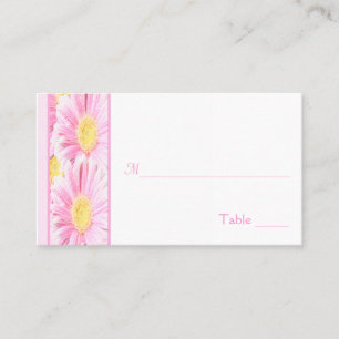 Cartes de puces florales rose et blanc