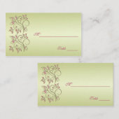 Cartes de puces florales rose et verte (Devant / Derrière)