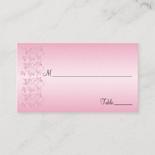 Cartes de puces florales roses et noires (Devant)