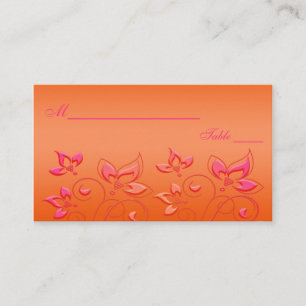 Cartes de puces florales roses et orange