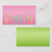 Cartes de puces florales roses, vertes et bleues (Devant / Derrière)