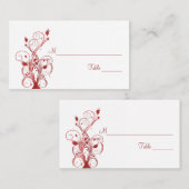 Cartes de puces florales rouges et blanches (Devant / Derrière)