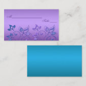 Cartes de puces florales violettes et turquoise (Devant / Derrière)