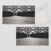 Cartes de puces grises et noires Damas (Devant / Derrière)