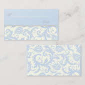 Cartes de puces ivoire et bleu Damas (Devant / Derrière)