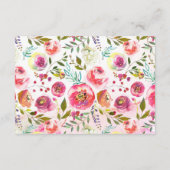 Cartes de puits d'aquarelle romantique Floral (Dos)