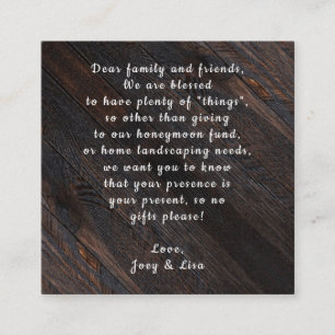 Cartes de puits personnalisées en bois foncé en vr