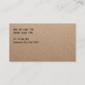 Cartes de Punch Fidélité Café Rustique Kraft (Dos)