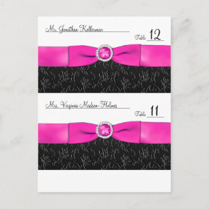 Cartes de pupitre personnalisables en noir, rose c