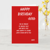 Cartes de quarantième anniversaire de la femme - d (Fleur jaune)