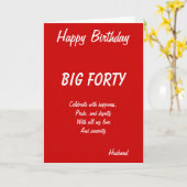 Cartes de quarantième anniversaire du mari (Fleur jaune)