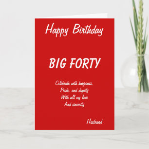 Cartes de quarantième anniversaire du mari