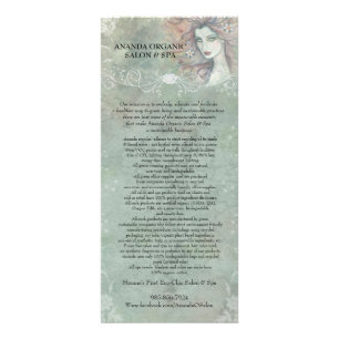 Cartes de rack du salon et spa Ananda Organic