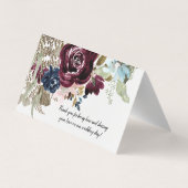 Cartes de rangement Bleues Flore Bourgogne (Dos)