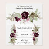 Cartes de rangement élégantes florales roses de Bo (Extérieur déplié)