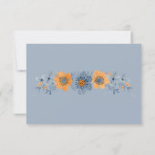 Cartes de rappel de date de mariage avec fleurs bl (Dos)