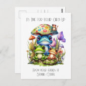 Cartes de rappel de grenouilles colorées mignonnes (Devant / Derrière)