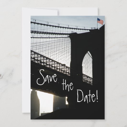 Cartes de rappel de mariage sur le pont de Brookly (Devant)