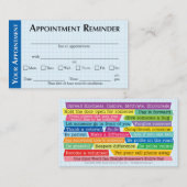 Cartes de rappel de rendez-vous avec message de ge (Devant / Derrière)