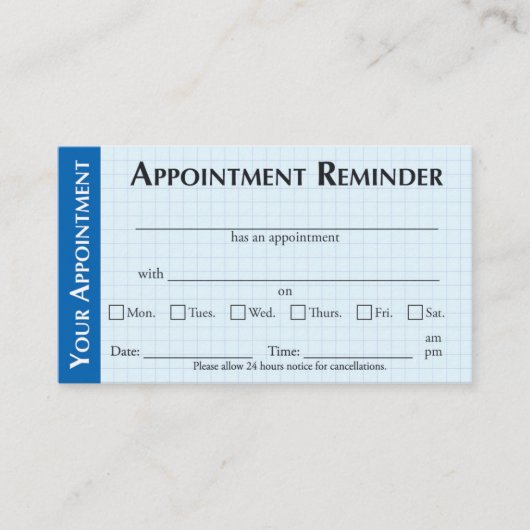 Cartes de rappel de rendez-vous avec message de ge (Devant)