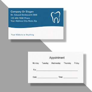 Cartes de rappel de rendez-vous chez le dentiste
