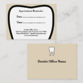 Cartes de rappel de rendez-vous de dentiste (Devant / Derrière)