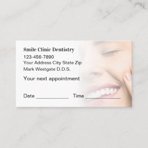 Cartes de rappel de rendez-vous de dentiste