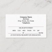 Cartes de rappel de rendez-vous dentaires (Dos)