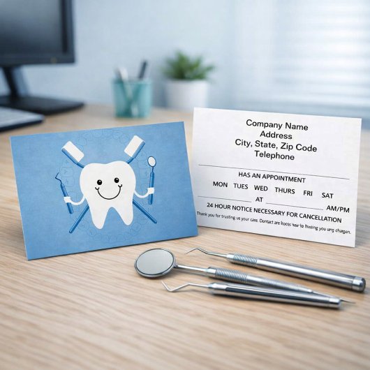Cartes de rappel de rendez-vous dentaires