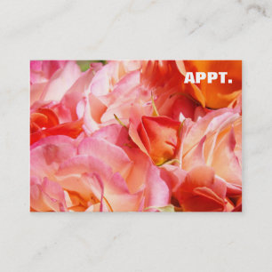 Cartes de rappel de rendez-vous Fleurs de rose ros