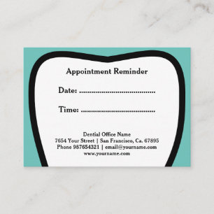 Cartes de rappel de rendez-vous pour dentiste