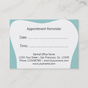 Cartes de rappel de rendez-vous pour dentiste bu