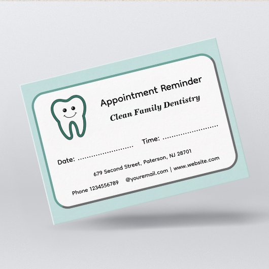 Cartes de rappel de rendez-vous pour dentistes mod