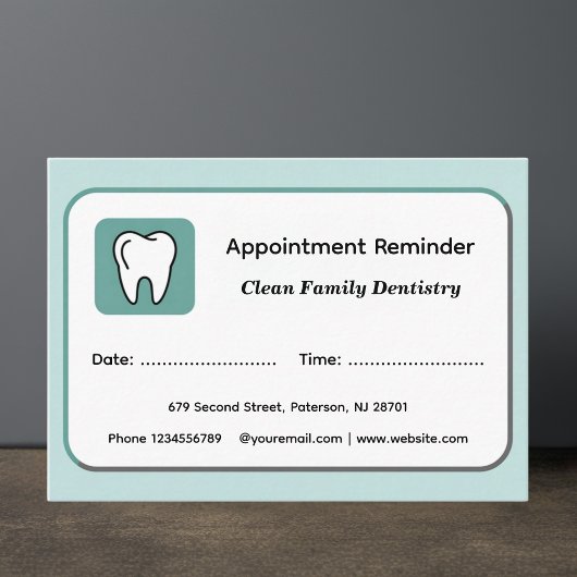 Cartes de rappel de rendez-vous pour dentistes mod