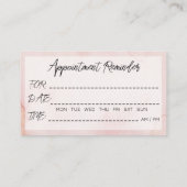 Cartes de rappel de rendez-vous Texture rose (Dos)