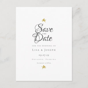 Cartes de rappel élégantes Gold Cupids Save the Da