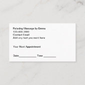 Cartes de rappel pour le massage relaxant (Dos)
