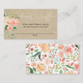 Cartes de rave diaper pour baby shower fille aux j (Devant / Derrière)