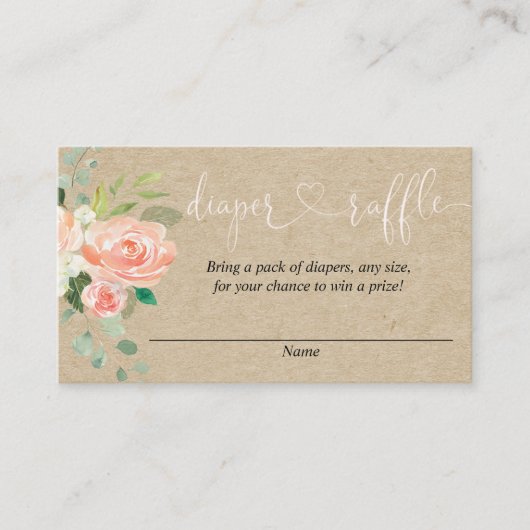 Cartes de rave diaper pour baby shower fille aux j (Devant)