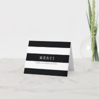 Cartes de Rayures Noires Modernes Merci