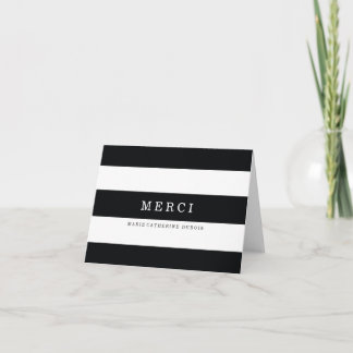 Cartes de Rayures Noires Modernes Merci