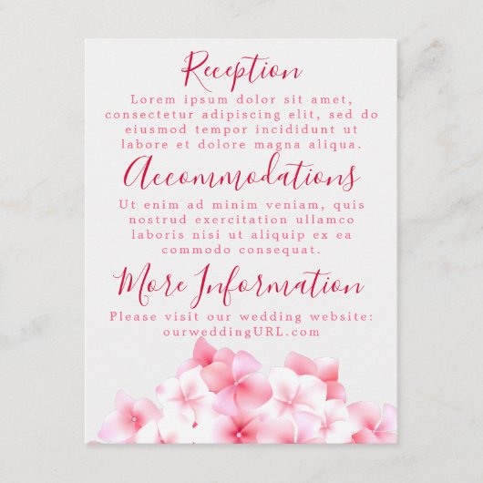 Cartes de réception à l'aquarelle aux hortensias r (Devant)