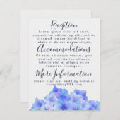 Cartes de réception à l'aquarelle Hydrangea Bleu (Devant / Derrière)