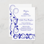 Cartes de réception à tourbillons bleu royal perso (Devant / Derrière)