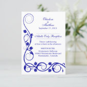 Cartes de réception à tourbillons bleu royal perso (Debout devant)